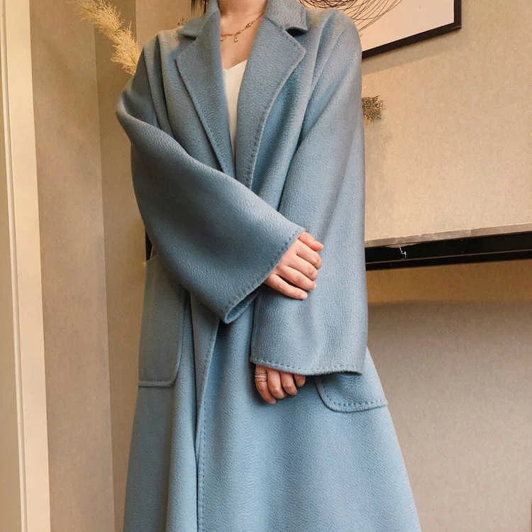 100% Wool Belted Wrap Coat