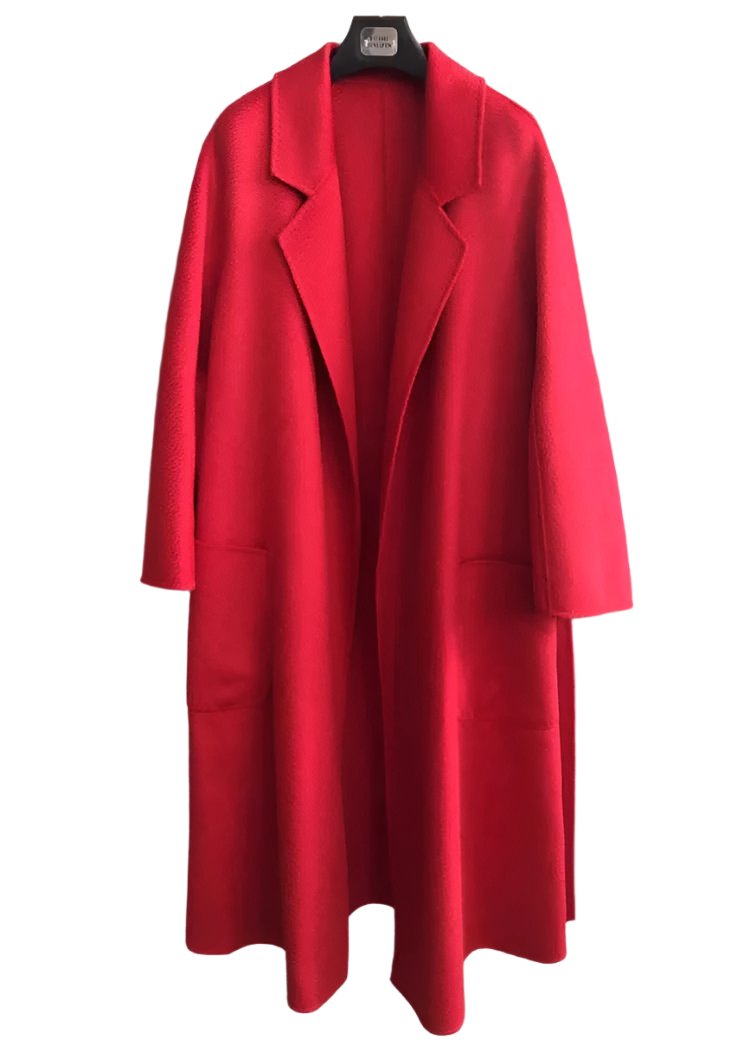 Red winter wool coat